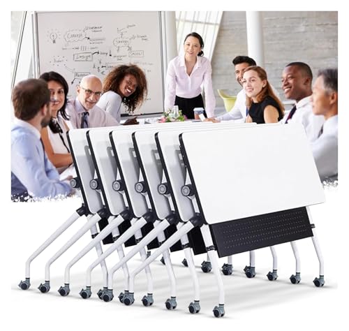 CSYQPDMBDL Besprechungstisch klappbar, Mobile Flip Top-Besprechungstische, moderner klappbarer Konferenztisch mit Rädern(63inch,8Pack) von CSYQPDMBDL