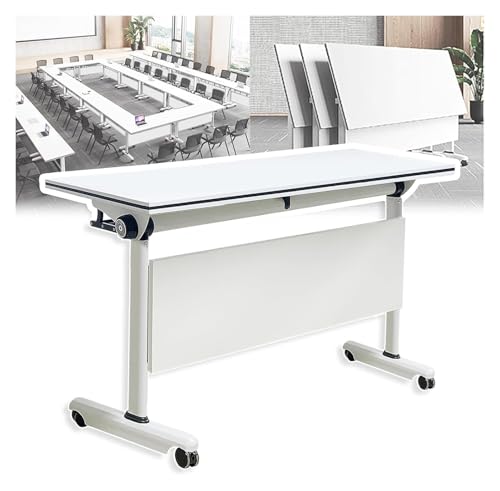 CSYQPDMBDL Besprechungstisch klappbar, Tragbarer rollender Konferenz-Schulungstisch mit leisen Rädern for den Schulungsraum im Büro(1pcswhite,63x24x30in) von CSYQPDMBDL