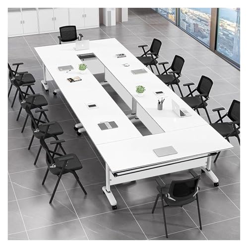 CSYQPDMBDL Besprechungstisch klappbar, Tragbarer rollender Konferenz-Schulungstisch mit leisen Rädern for den Schulungsraum im Büro(6pcswhite,47x20x30in) von CSYQPDMBDL
