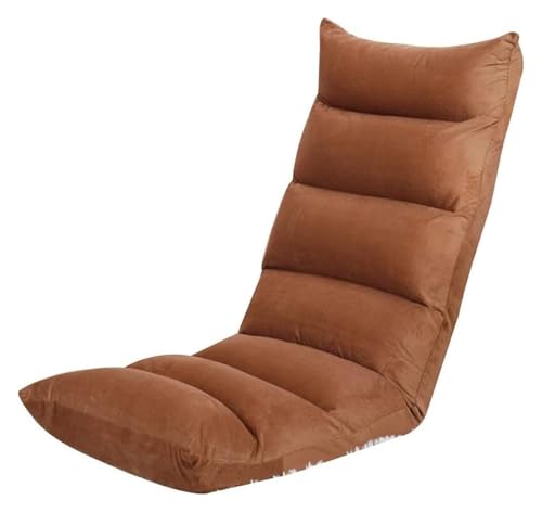 CSYQPDMBDL Bodenstuhl Faltbar, Bodenstuhl mit Verstellbarer, 5 Gänge Verstellbarer Freizeit-Meditationsstuhl, Abnehmbarer und waschbarer ergonomischer Freizeit-Bettstuhl(Brown) von CSYQPDMBDL