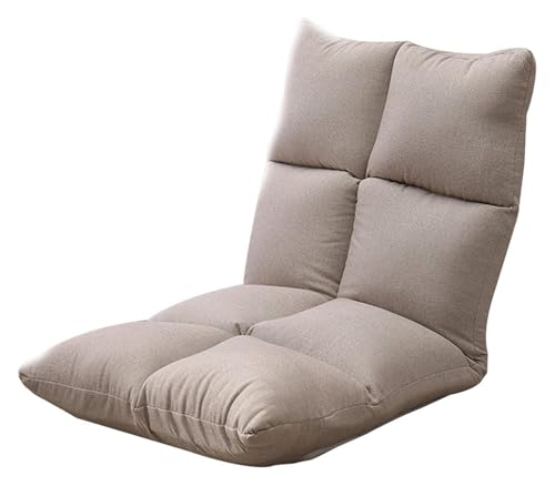 CSYQPDMBDL Bodenstuhl Faltbar, Bodenstuhl mit Verstellbarer, 5 Gänge Verstellbarer Freizeit-Meditationsstuhl mit Rückenlehne for Wohnzimmer(Beige) von CSYQPDMBDL