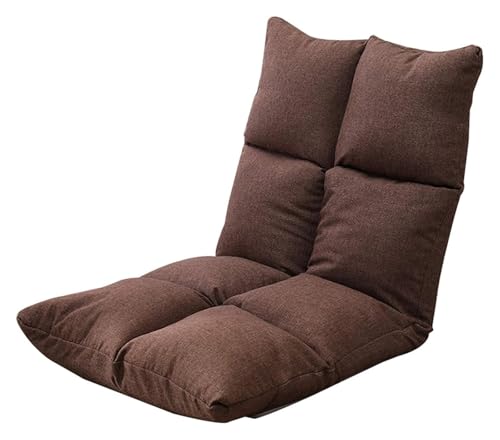 CSYQPDMBDL Bodenstuhl Faltbar, Bodenstuhl mit Verstellbarer, 5 Gänge Verstellbarer Freizeit-Meditationsstuhl mit Rückenlehne for Wohnzimmer(Brown) von CSYQPDMBDL