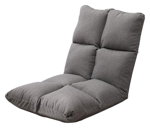 CSYQPDMBDL Bodenstuhl Faltbar, Bodenstuhl mit Verstellbarer, 5 Gänge Verstellbarer Freizeit-Meditationsstuhl mit Rückenlehne for Wohnzimmer(Grey) von CSYQPDMBDL
