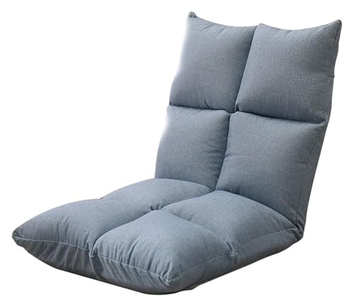 CSYQPDMBDL Bodenstuhl Faltbar, Bodenstuhl mit Verstellbarer, 5 Gänge Verstellbarer Freizeit-Meditationsstuhl mit Rückenlehne for Wohnzimmer(Light Blue) von CSYQPDMBDL