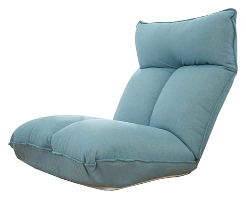 CSYQPDMBDL Bodenstuhl Faltbar, Bodenstuhl mit Verstellbarer, 5 Gänge frei einstellbar mit Rückenlehne Faltbarer Einzelbodenstuhl for Schlafzimmer Wohnzimmer(Blue) von CSYQPDMBDL
