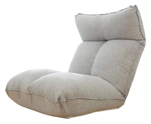 CSYQPDMBDL Bodenstuhl Faltbar, Bodenstuhl mit Verstellbarer, 5 Gänge frei einstellbar mit Rückenlehne Faltbarer Einzelbodenstuhl for Schlafzimmer Wohnzimmer(Light Gray) von CSYQPDMBDL