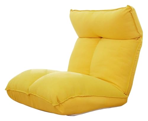 CSYQPDMBDL Bodenstuhl Faltbar, Bodenstuhl mit Verstellbarer, 5 Gänge frei einstellbar mit Rückenlehne Faltbarer Einzelbodenstuhl for Schlafzimmer Wohnzimmer(Yellow) von CSYQPDMBDL