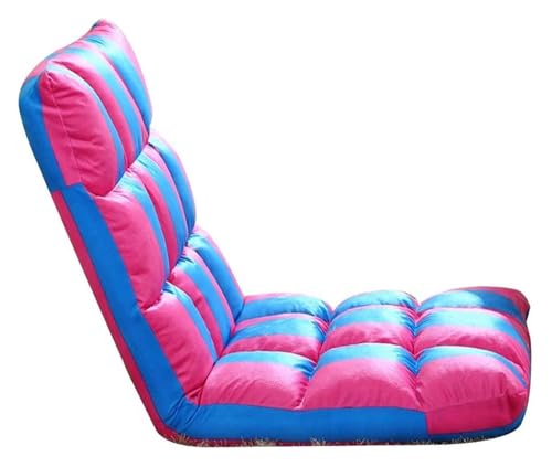 CSYQPDMBDL Bodenstuhl Faltbar, Bodenstuhl mit Verstellbarer, 5 Gänge verstellbares Lazy Sofa Abnehmbarer und waschbarer Faltbarer Bodenstuhl(Red Blue) von CSYQPDMBDL
