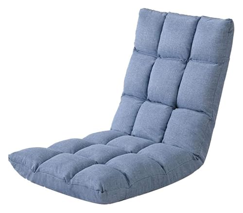 CSYQPDMBDL Bodenstuhl Faltbar, Bodenstuhl mit Verstellbarer, 5 Gang-Anpassung Rückenlehne Stuhl Ergonomie Computer Stuhl Geeignet for Vier Jahreszeiten(Blue) von CSYQPDMBDL