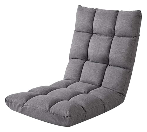 CSYQPDMBDL Bodenstuhl Faltbar, Bodenstuhl mit Verstellbarer, 5 Gang-Anpassung Rückenlehne Stuhl Ergonomie Computer Stuhl Geeignet for Vier Jahreszeiten(Grey) von CSYQPDMBDL