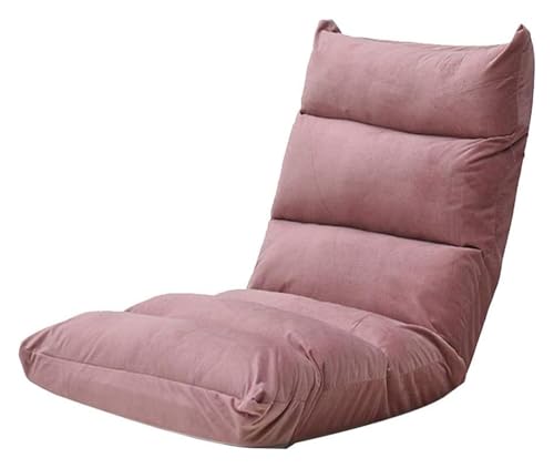 CSYQPDMBDL Bodenstuhl Faltbar, Bodenstuhl mit Verstellbarer, 5-Gang-Einstellung, abnehmbar und waschbar, Bettkissenstuhl for Balkonschlafzimmer(Light red) von CSYQPDMBDL