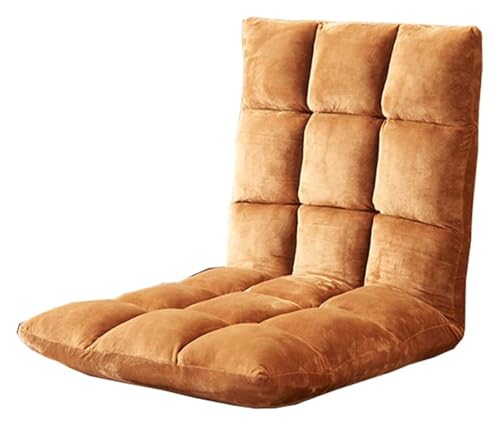 CSYQPDMBDL Bodenstuhl Faltbar, Bodenstuhl mit Verstellbarer, 5-Gang-Einstellung Einzelsofa Waschbarer Klappstuhl Lazy Chair(Khaki) von CSYQPDMBDL