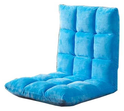 CSYQPDMBDL Bodenstuhl Faltbar, Bodenstuhl mit Verstellbarer, 5-Gang-Einstellung Einzelsofa Waschbarer Klappstuhl Lazy Chair(Light Blue) von CSYQPDMBDL