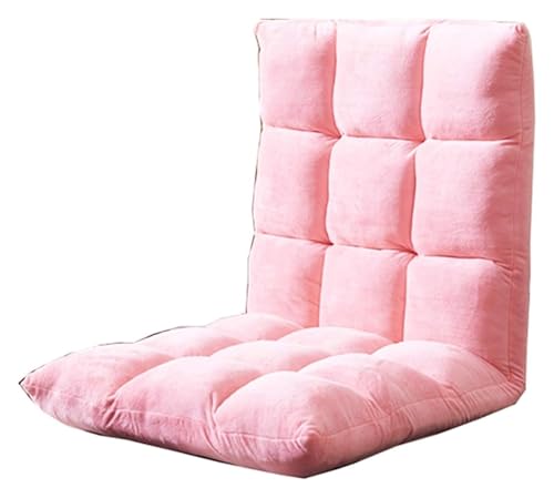 CSYQPDMBDL Bodenstuhl Faltbar, Bodenstuhl mit Verstellbarer, 5-Gang-Einstellung Einzelsofa Waschbarer Klappstuhl Lazy Chair(Light red) von CSYQPDMBDL