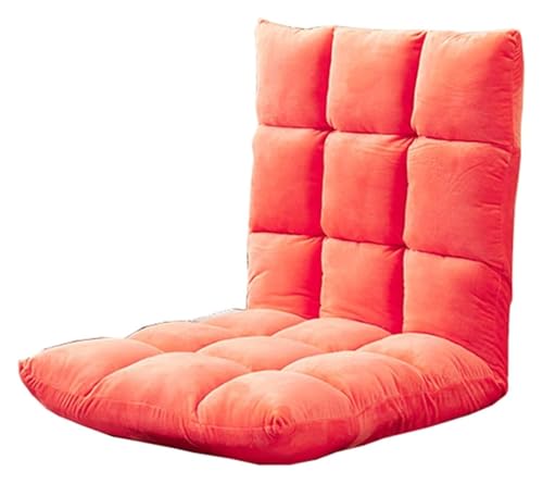 CSYQPDMBDL Bodenstuhl Faltbar, Bodenstuhl mit Verstellbarer, 5-Gang-Einstellung Einzelsofa Waschbarer Klappstuhl Lazy Chair(Orange) von CSYQPDMBDL