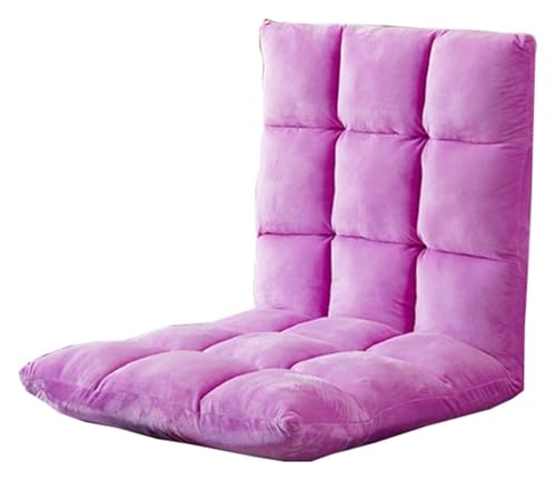 CSYQPDMBDL Bodenstuhl Faltbar, Bodenstuhl mit Verstellbarer, 5-Gang-Einstellung Einzelsofa Waschbarer Klappstuhl Lazy Chair(Purple) von CSYQPDMBDL