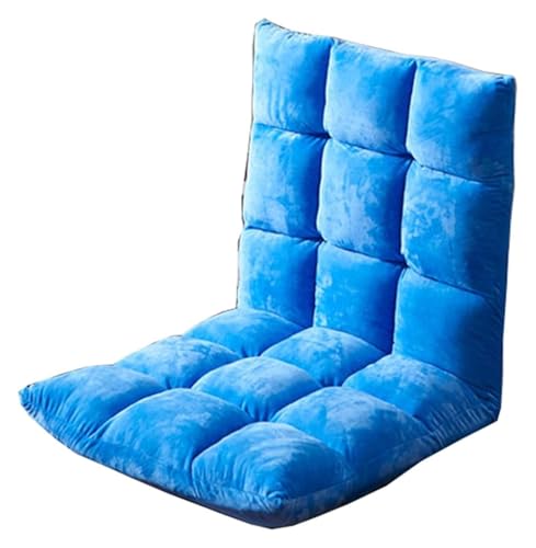 CSYQPDMBDL Bodenstuhl Faltbar, Bodenstuhl mit Verstellbarer, 5-Gang-Einstellung Einzelsofa Waschbarer Klappstuhl Lazy Chair(Sky Blue) von CSYQPDMBDL