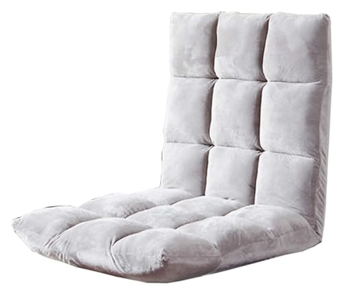 CSYQPDMBDL Bodenstuhl Faltbar, Bodenstuhl mit Verstellbarer, 5-Gang-Einstellung Einzelsofa Waschbarer Klappstuhl Lazy Chair(White) von CSYQPDMBDL