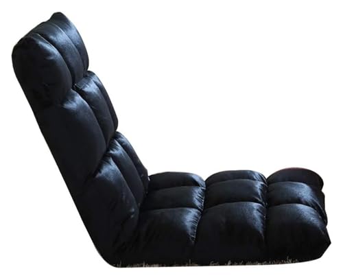 CSYQPDMBDL Bodenstuhl Faltbar, Bodenstuhl mit Verstellbarer, 5 Gang-Einstellung Klappbett Sitz Geeignet Balkon Schlafzimmer(Black) von CSYQPDMBDL