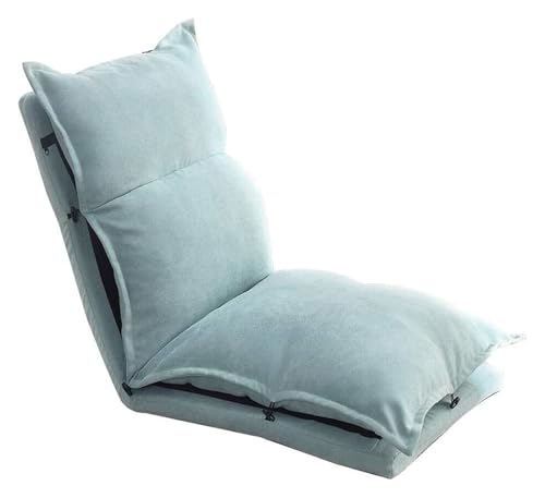 CSYQPDMBDL Bodenstuhl Faltbar, Bodenstuhl mit Verstellbarer, 5-Gang-Rückenlehnenverstellung Balkon-Loungesessel-Stoff abnehmbar und waschbar(Mint Green) von CSYQPDMBDL