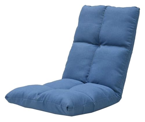 CSYQPDMBDL Bodenstuhl Faltbar, Bodenstuhl mit Verstellbarer, 5 Geschwindigkeitsverstellung Bettkissenstuhl mit Rückenlehne for Balkonschlafzimmer(Blue) von CSYQPDMBDL