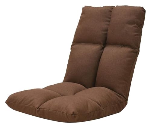 CSYQPDMBDL Bodenstuhl Faltbar, Bodenstuhl mit Verstellbarer, 5 Geschwindigkeitsverstellung Bettkissenstuhl mit Rückenlehne for Balkonschlafzimmer(Brown) von CSYQPDMBDL