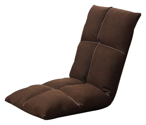CSYQPDMBDL Bodenstuhl Faltbar, Bodenstuhl mit Verstellbarer, 5-stufig Verstellbarer, Abnehmbarer und waschbarer Lazy Chair for das Wohnzimmer mit Erkerfenster(Brown,Small) von CSYQPDMBDL