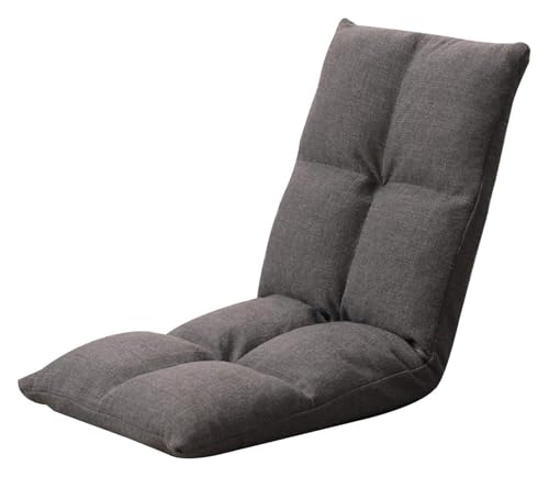 CSYQPDMBDL Bodenstuhl Faltbar, Bodenstuhl mit Verstellbarer, 5-stufig Verstellbarer, Abnehmbarer und waschbarer Lazy Chair for das Wohnzimmer mit Erkerfenster(Grey,Large) von CSYQPDMBDL