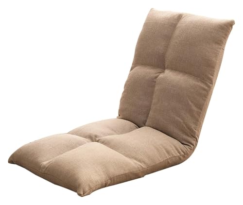 CSYQPDMBDL Bodenstuhl Faltbar, Bodenstuhl mit Verstellbarer, 5-stufig Verstellbarer, Abnehmbarer und waschbarer Lazy Chair for das Wohnzimmer mit Erkerfenster(Khaki,Large) von CSYQPDMBDL