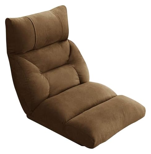 CSYQPDMBDL Bodenstuhl Faltbar, Bodenstuhl mit Verstellbarer, 6 Rückenlehneneinstellungen Ergonomischer Meditationsstuhl Faltbarer Loungesessel(Brown) von CSYQPDMBDL