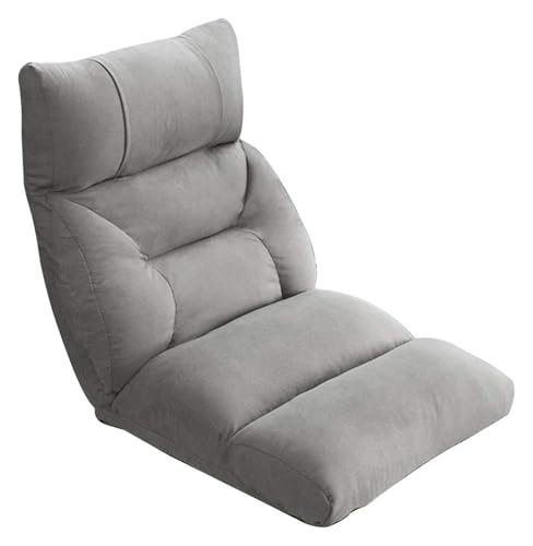 CSYQPDMBDL Bodenstuhl Faltbar, Bodenstuhl mit Verstellbarer, 6 Rückenlehneneinstellungen Ergonomischer Meditationsstuhl Faltbarer Loungesessel(Grey) von CSYQPDMBDL