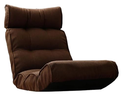 CSYQPDMBDL Bodenstuhl Faltbar, Bodenstuhl mit Verstellbarer, 7-Gang-Einstellung Multifunktions-Stoffsofa Weicher und bequemer Schlafzimmer-Wohnzimmerstuhl(Brown) von CSYQPDMBDL