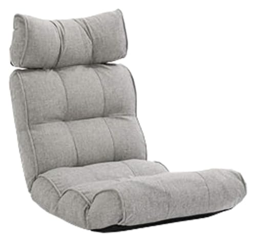 CSYQPDMBDL Bodenstuhl Faltbar, Bodenstuhl mit Verstellbarer, 7-Gang-Einstellung Multifunktions-Stoffsofa Weicher und bequemer Schlafzimmer-Wohnzimmerstuhl(Grey) von CSYQPDMBDL