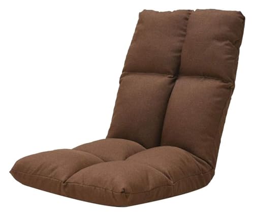 CSYQPDMBDL Bodenstuhl Faltbar, Bodenstuhl mit Verstellbarer, Abnehmbare und waschbare 6-Positionen-Einstellung for Erkerfensterbalkon(Brown) von CSYQPDMBDL