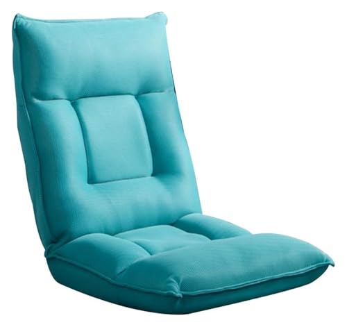 CSYQPDMBDL Bodenstuhl Faltbar, Bodenstuhl mit Verstellbarer, Abnehmbarer und waschbarer, integrierter Latex-Kissen-Faltbarer gepolsterter Bodenstuhl(Light Blue) von CSYQPDMBDL