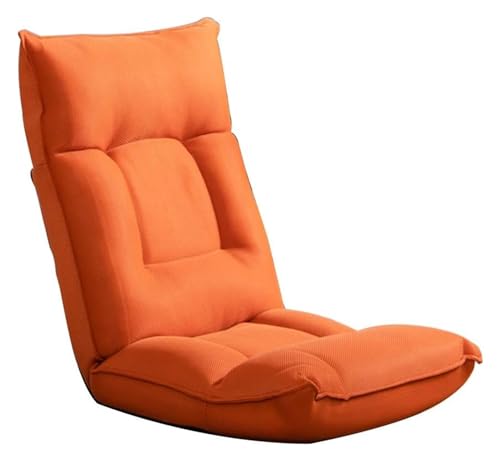 CSYQPDMBDL Bodenstuhl Faltbar, Bodenstuhl mit Verstellbarer, Abnehmbarer und waschbarer, integrierter Latex-Kissen-Faltbarer gepolsterter Bodenstuhl(Orange) von CSYQPDMBDL