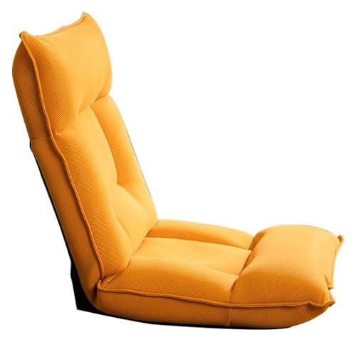 CSYQPDMBDL Bodenstuhl Faltbar, Bodenstuhl mit Verstellbarer, Abnehmbarer und waschbarer, integrierter Latex-Kissen-Faltbarer gepolsterter Bodenstuhl(Yellow) von CSYQPDMBDL