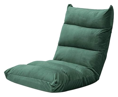 CSYQPDMBDL Bodenstuhl Faltbar, Bodenstuhl mit Verstellbarer, Abnehmbarer und waschbarer Computerstuhl auf Einzelbett, unabhängiger Liner for Erkerfensterbalkon(Green) von CSYQPDMBDL