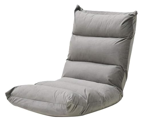 CSYQPDMBDL Bodenstuhl Faltbar, Bodenstuhl mit Verstellbarer, Abnehmbarer und waschbarer Computerstuhl auf Einzelbett, unabhängiger Liner for Erkerfensterbalkon(Grey) von CSYQPDMBDL