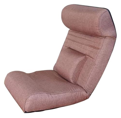 CSYQPDMBDL Bodenstuhl Faltbar, Bodenstuhl mit Verstellbarer, Abnehmbarer und waschbarer Computerstuhl auf Einzelbett for Erkerfensterbalkon(Brown) von CSYQPDMBDL