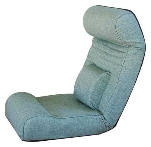 CSYQPDMBDL Bodenstuhl Faltbar, Bodenstuhl mit Verstellbarer, Abnehmbarer und waschbarer Computerstuhl auf Einzelbett for Erkerfensterbalkon(Mint Green) von CSYQPDMBDL