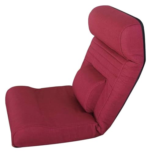 CSYQPDMBDL Bodenstuhl Faltbar, Bodenstuhl mit Verstellbarer, Abnehmbarer und waschbarer Computerstuhl auf Einzelbett for Erkerfensterbalkon(Red) von CSYQPDMBDL