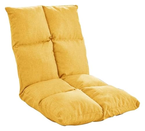 CSYQPDMBDL Bodenstuhl Faltbar, Bodenstuhl mit Verstellbarer, Abnehmbarer und waschbarer Klappbodenstuhl for Schlafzimmer-Erkerfenster(Yellow) von CSYQPDMBDL