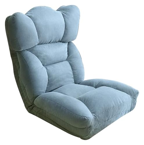 CSYQPDMBDL Bodenstuhl Faltbar, Bodenstuhl mit Verstellbarer, Abnehmbarer und waschbarer Lazy Sofa 6 Rückenlehneneinstellungen Meditationsstuhl(Blue) von CSYQPDMBDL