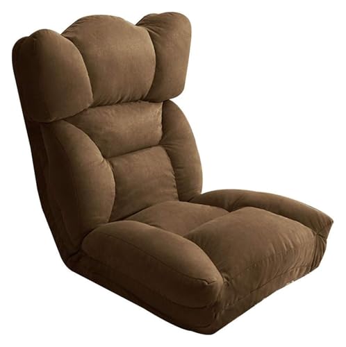 CSYQPDMBDL Bodenstuhl Faltbar, Bodenstuhl mit Verstellbarer, Abnehmbarer und waschbarer Lazy Sofa 6 Rückenlehneneinstellungen Meditationsstuhl(Brown) von CSYQPDMBDL
