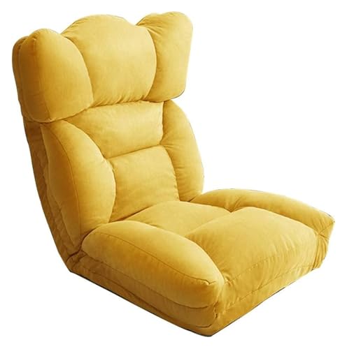 CSYQPDMBDL Bodenstuhl Faltbar, Bodenstuhl mit Verstellbarer, Abnehmbarer und waschbarer Lazy Sofa 6 Rückenlehneneinstellungen Meditationsstuhl(Yellow) von CSYQPDMBDL