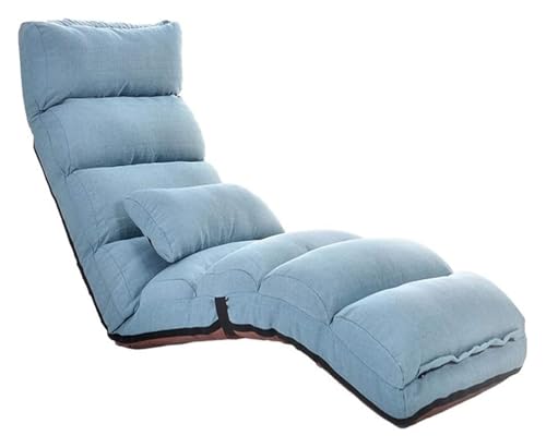 CSYQPDMBDL Bodenstuhl Faltbar, Bodenstuhl mit Verstellbarer, Abnehmbarer und waschbarer Lazy Sofa Multifunktionaler Anpassungs-Ergonomie-Bodenstuhl(Blue) von CSYQPDMBDL