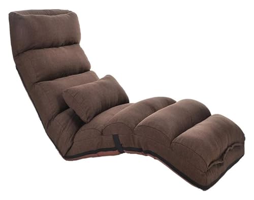 CSYQPDMBDL Bodenstuhl Faltbar, Bodenstuhl mit Verstellbarer, Abnehmbarer und waschbarer Lazy Sofa Multifunktionaler Anpassungs-Ergonomie-Bodenstuhl(Brown) von CSYQPDMBDL