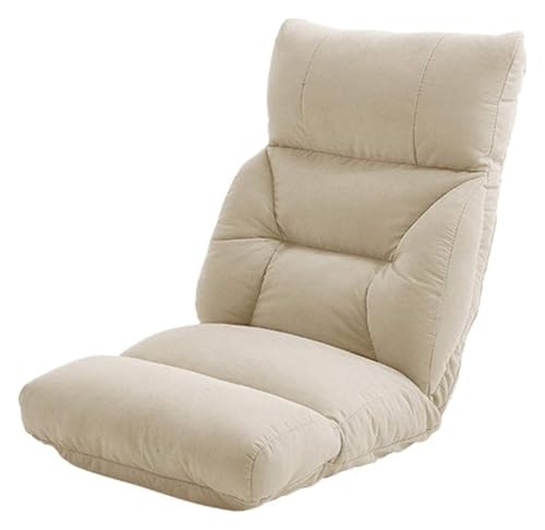 CSYQPDMBDL Bodenstuhl Faltbar, Bodenstuhl mit Verstellbarer, Abnehmbarer und waschbarer Stoffbezug Bay Window Klappstuhl for Schlafzimmer Wohnzimmer(Champagne) von CSYQPDMBDL