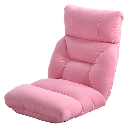 CSYQPDMBDL Bodenstuhl Faltbar, Bodenstuhl mit Verstellbarer, Abnehmbarer und waschbarer Stoffbezug Bay Window Klappstuhl for Schlafzimmer Wohnzimmer(Light red) von CSYQPDMBDL